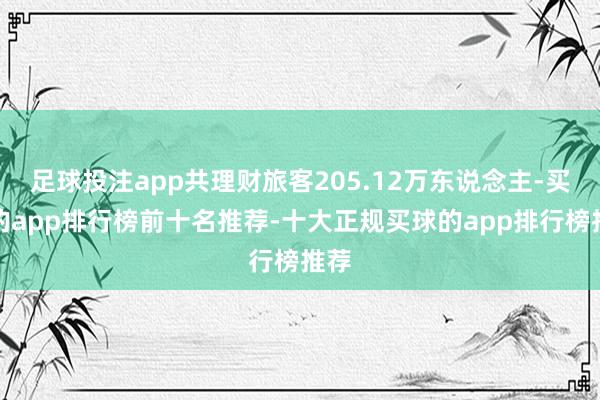 足球投注app共理财旅客205.12万东说念主-买球的app排行榜前十名推荐-十大正规买球的app排行榜推荐