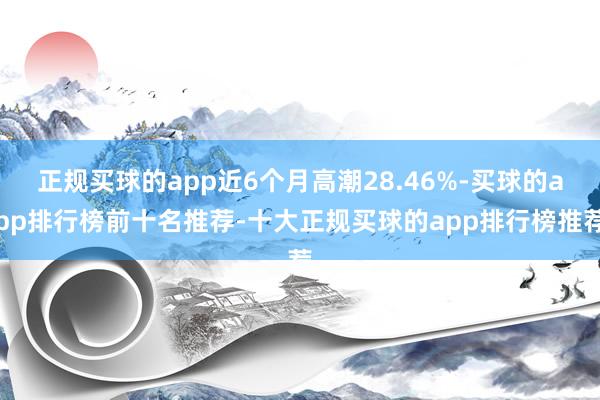 正规买球的app近6个月高潮28.46%-买球的app排行榜前十名推荐-十大正规买球的app排行榜推荐