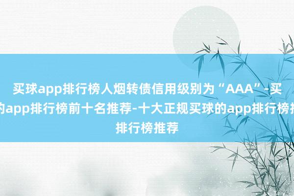 买球app排行榜人烟转债信用级别为“AAA”-买球的app排行榜前十名推荐-十大正规买球的app排行榜推荐
