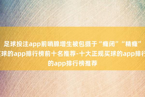 足球投注app前哨腺增生被包摄于“癃闭”“精癃”限度-买球的app排行榜前十名推荐-十大正规买球的app排行榜推荐