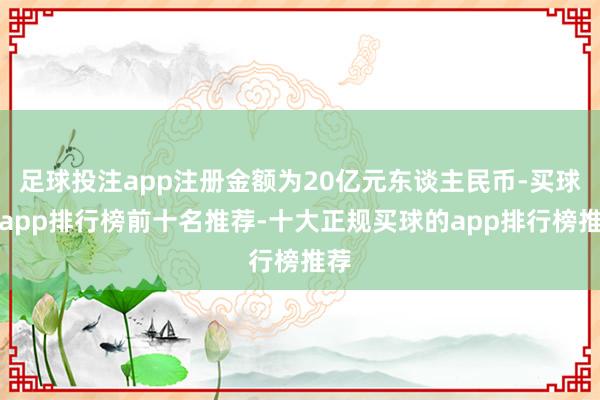 足球投注app注册金额为20亿元东谈主民币-买球的app排行榜前十名推荐-十大正规买球的app排行榜推荐