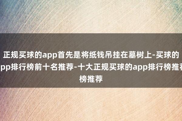 正规买球的app首先是将纸钱吊挂在墓树上-买球的app排行榜前十名推荐-十大正规买球的app排行榜推荐