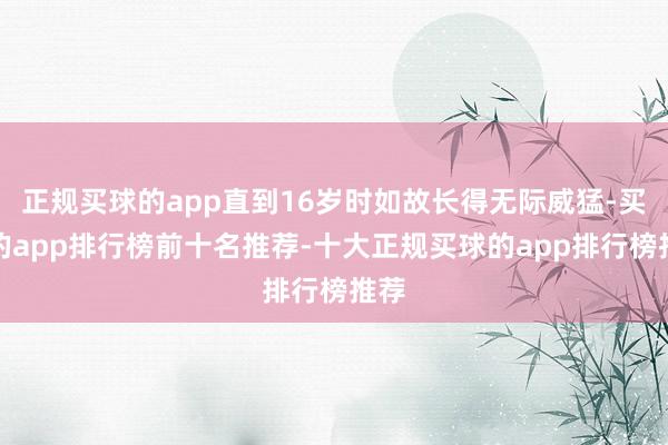 正规买球的app直到16岁时如故长得无际威猛-买球的app排行榜前十名推荐-十大正规买球的app排行榜推荐