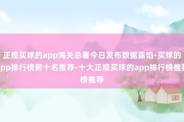 正规买球的app海关总署今日发布数据露馅-买球的app排行榜前十名推荐-十大正规买球的app排行榜推荐
