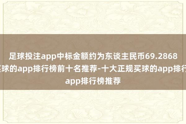 足球投注app中标金额约为东谈主民币69.2868亿元-买球的app排行榜前十名推荐-十大正规买球的app排行榜推荐